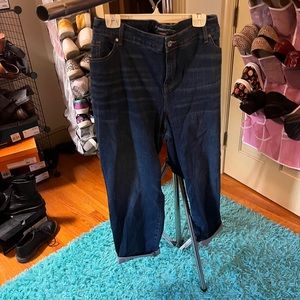 Torrid Dark Wash Distressed Boyfriend Jeans